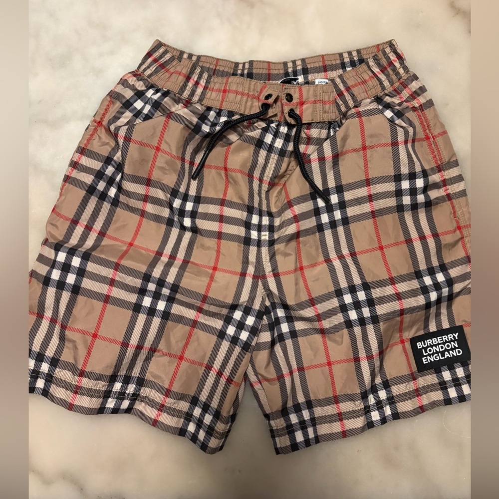 Burberry Kids Tan Plaid Shorts